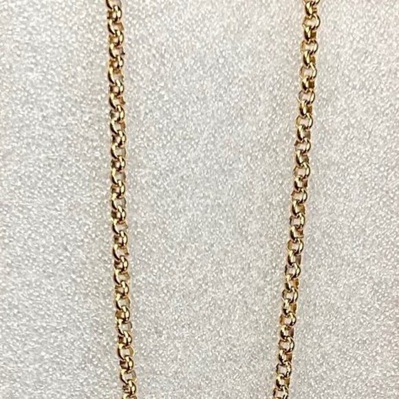 22" 18K GOLD PLATED ROLO CHAIN NECKLACE - Picture 2 of 5